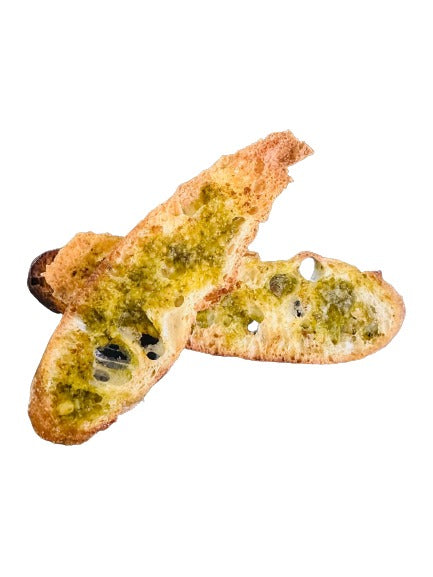 Grilled crostini & mama's pesto (unit price or basket)